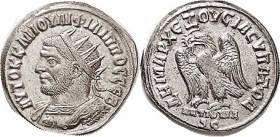 PHILIP I, Antioch Tet, Radiate bust left/Eagle l, ANTIOXIA SC; Very choice VF, actually virtually as struck but I grade VF due to some softness of det...
