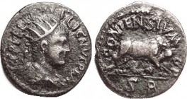 GALLIENUS, Lycaonia, Iconium, Æ24, Radiate bust r/ Wolf & twins; VF, brown patina, centered, mostly strong lgnds, a nice coin with bold features. (A G...