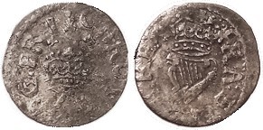 Charles I, Æ Richmond Farthing, mm ermine, as Peck 159 but 5 jewels rev; appears...