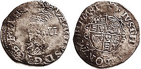 Charles I, Ar Halfgroat, Bust l./shield, S2816, mm tun; F-VF, somewhat uneven st...