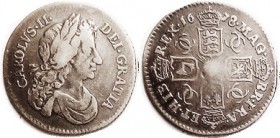 Charles II, Sixpence, 1678/7, sl wk in rev ctr, otherwise a nice bold F, good metal with moderate tone. Spink F £80.