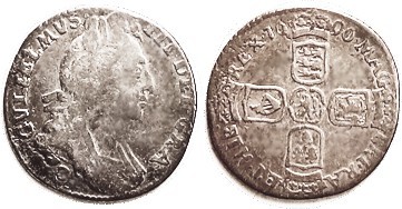 William III, Sixpence, 1696-C, 1st bust, early harp, large crowns, ESC 1536; VG,...