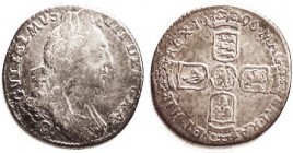 William III, Sixpence, 1696-C, 1st bust, early harp, large crowns, ESC 1536; VG, obv a tiny bit off-ctr, good metal with lt tone. Quite scarce Chester...