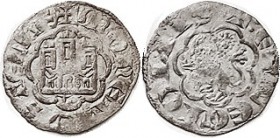 Alfonso X, the Wise, 1252-84, Billon Noven, castle/lion, 17+ mm, F-VF, crude shallow work, silver color with lt tone. (One "at least VF" brought $67 o...
