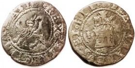 Ferdinand & Isabella, 1469-1504, Æ 2 Maravedis, Cuenca, 25 mm, crowned lion/ castle, F or so, typically somewhat crude, smooth dark greenish-brown. (A...