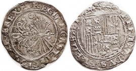 Ferdinand & Isabella, 1469-1504, Ar Real, 26 mm, Shield/bundle of arrows & yoke, Seville, VF-EF, sl irregular flan, sl crude, actually almost no wear,...