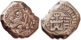 Philip IV, 4 Maravedis, 1625, Cuenca, at least F-VF, crude coblike flan, fortunately date just clinging to edge by its fingernails. Medium brown. (A V...