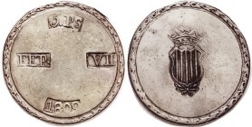 TARRAGONA, Necessity 5 Pesetas 1809, Large O (scarcer var.), Choice VF or better, probably almost as made, remar-kably clean fields, attractive lt ton...