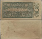 Afghanistan: 100 Rupees SH1299 (1920) with complete counterfoil (unissued remainder), P.5, staple holes at left, small missing part at lower left and ...