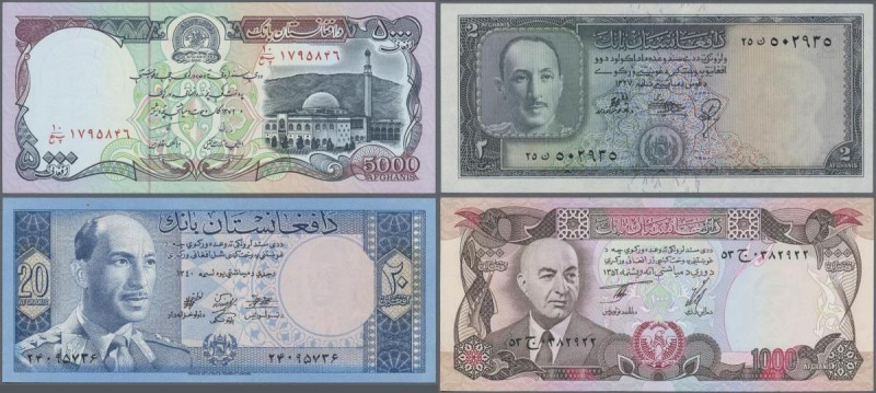 Afghanistan: set of 18 banknotes containing the following Pick numbers: 8, 22, 2...