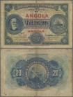 Angola: 20 Escudos 1921, P.59, small border tears, tiny hole at center. Condition: F. Very Rare!
 [taxed under margin system]