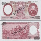 Argentina: Banco Central de la República Argentina 10.000 Pesos ND(1961-69) SPECIMEN, P.281s, punch hole cancellation at lower center, black oval stam...