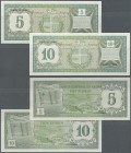 Aruba: set of 2 notes containing 5 & 10 Florin 1986 P. 1, 2, both in crisp original condition: UNC. (2 pcs)
 [plus 19 % VAT]