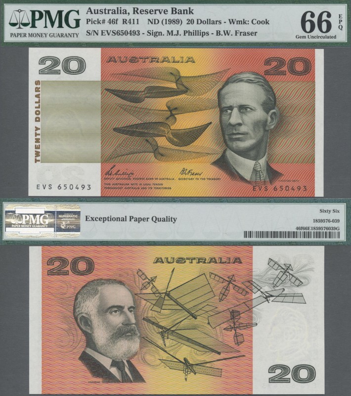 Australia: Reserve Bank of Australia 20 Dollars ND(1989), P.46f with signatures ...