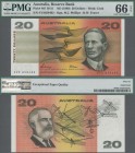 Australia: Reserve Bank of Australia 20 Dollars ND(1989), P.46f with signatures M.J. Phillips and B.W. Fraser, perfect condition and PMG graded 66 Gem...