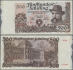 Austria: Österreichische Nationalbank 500 Schilling 1953 SPECIMEN, P.134s with red overprint and perforation ”Muster”, regular serial number on revers...
