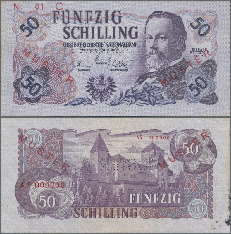 Austria: Oesterreichische Nationalbank 50 Schilling 1962 P.137s with portrait of...