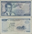 Belgian Congo: Banque Centrale du Congo Belge et du Ruanda-Urundi / Centrale Bank van Belgisch Congo en Ruanda-Urundi 1000 Francs 1958, P.35, great co...