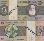 Brazil: Banco Central do Brasil 10 Cruzeiros ND(1970-79) SPECIMEN, P.193s with black serial number A00000*00000, black overprint ”Sem Valor” and perfo...