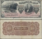 Chile: Republica de Chile 10 Pesos 1914, P.21b, beautiful banknote, still in good condition with bright colors and strong paper, some minor spots and ...