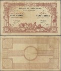 Djibouti: Banque de l'Indo-Chine - Djibouti 100 Francs 1920, P.5, still intact with lightly toned paper, some small border tears and tiny pinholes. Co...