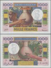 Djibouti: Banque de l'Indo-Chine – DJIBOUTI / French Somaliland 1000 Francs ND(1946) SPECIMEN, P.20s, black serial number O.000 000 and perforation ”S...
