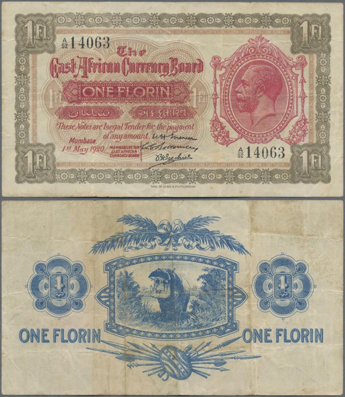 East Africa: The East African Currency Board 1 Florin 1920, P.8, excellent condi...