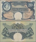 East Africa: The East African Currency Board 20 Shillings ND(1958), P.39, very nice note with a few ink spots at lower left, some soft folds and some ...