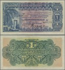 Egypt: National Bank of Egypt 1 Pound 1920, P.12, always a very popular note in very nice condition with strong paper, vertically folded and small tea...