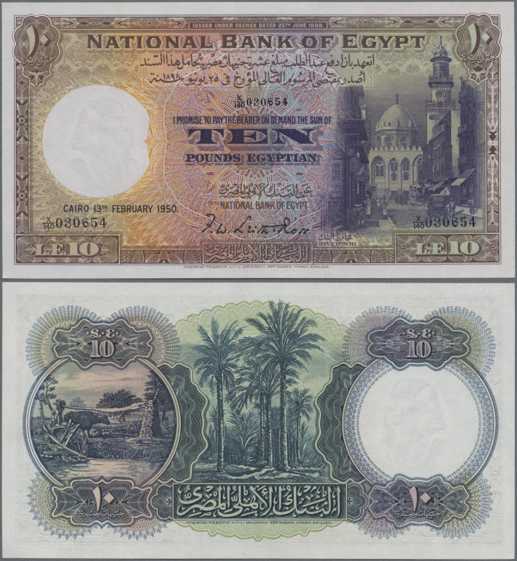 Egypt: National Bank of Egypt 10 Pounds 13th February 1950, signature: Leith-Ros...