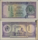 Egypt: National Bank of Egypt 100 Pounds (1952) SPECIMEN, P.34s, with black overprint and perforation ”Cancelled” in English, French, Greek and Arabia...