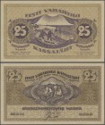 Estonia: 25 Marka 1919 P. 47, center and horizontal folds, no holes or tears, still strong original paper with original colors, condition: VF.
 [taxe...