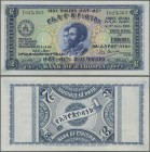 Ethiopia: Bank of Ethiopia 2 Thalers 1933, P.6, very popular banknote in almost perfect condition with a very soft vertical bend at center, Condition:...