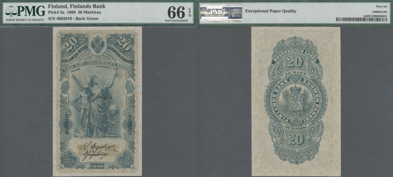 Finland: Finlands Bank 20 Markkaa 1898, P.5a with signatures: Wegenius / Jägersk...