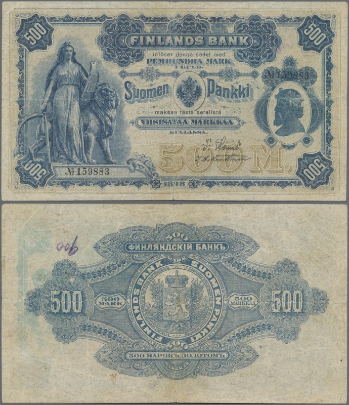 Finland: Finlands Bank 500 Markkaa 1898, P.8c with signatures: Stenius / Landtma...