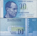Finland: Suomen Pankki / Finlands Bank 10 Markkaa 1986 with signatures: Uusivirta and Hämäläinen SPECIMEN, P.113s with serial number 0000000000 and pe...