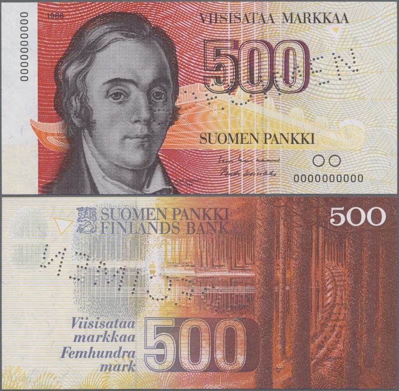 Finland: Suomen Pankki / Finlands Bank 500 Markkaa 1986 with signatures: Lindblo...