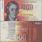 Finland: Suomen Pankki / Finlands Bank 500 Markkaa 1986 with signatures: Lindblom and Koivikko SPECIMEN, P.116s with serial number 0000000000 and perf...