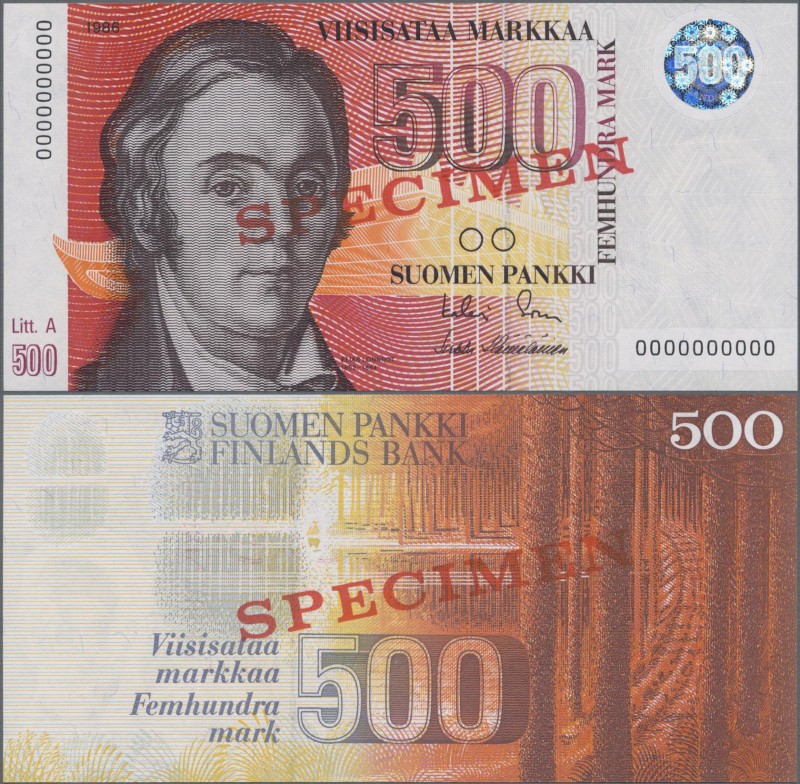 Finland: Suomen Pankki / Finlands Bank 500 Markkaa 1986 Litt. A with signatures:...