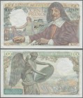 France: 100 Francs 1944 P. 101a, fresh crisp banknote paper, no pinholes, light trace of stain at upper border, but hard to see, condition: aUNC.
 [t...