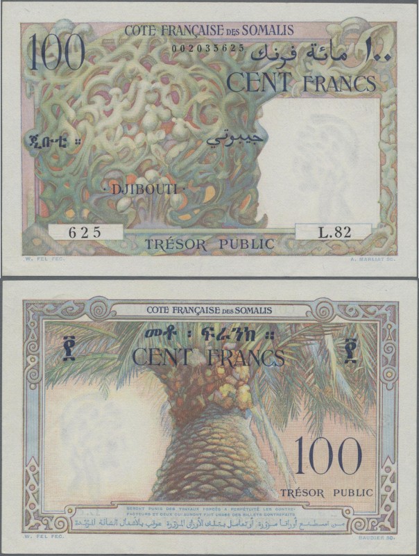 French Somaliland: Trésor Public - Côte Française des Somalis 100 Francs ND(1952...