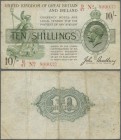 Great Britain: 10 Shillings ND P. 350b, T20 / TR6b, used with folds, light stain at borders, one small hole at center left, condition: F.
 [taxed und...