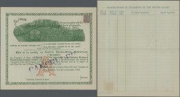India: Cancelled remainder Share of The Ahmedabad Jupiter Spinning Weaving and Manufacturing Co Ltd. 1935 with only a center fold in condition: VF+ to...
