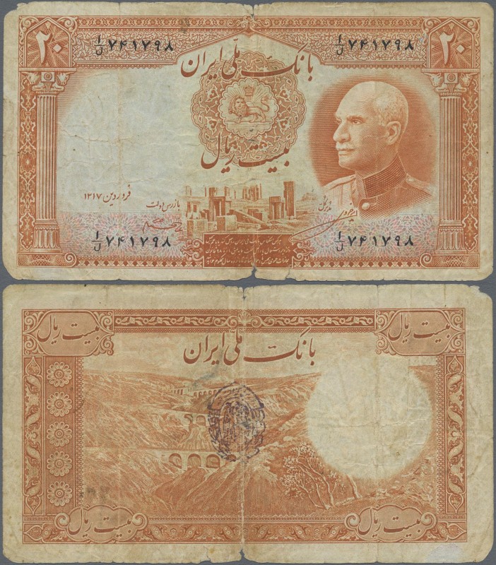 Iran: Bank Melli Iran 20 Rials with purple date stamp SH1320 on back, P.34Ae, ma...