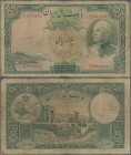 Iran: Bank Melli Iran 50 Rials SH1317 (1938) with western serial numbers, P.35Aa, margin splits, toned paper and small tears at center, Condition: F-...