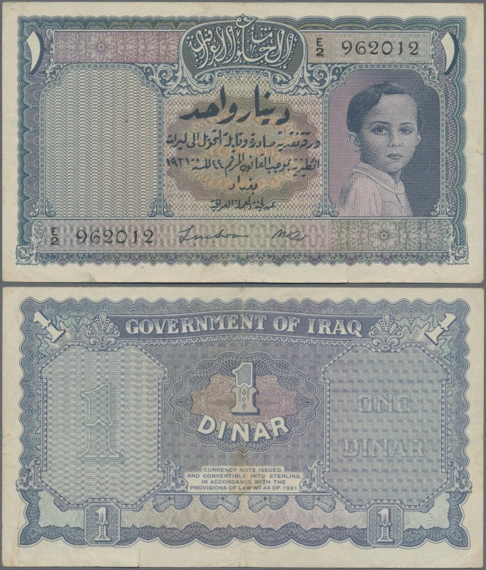 Iraq: Government of Iraq 1 Dinar L.1931 (1941), P.15 with portrait of King Faisa...