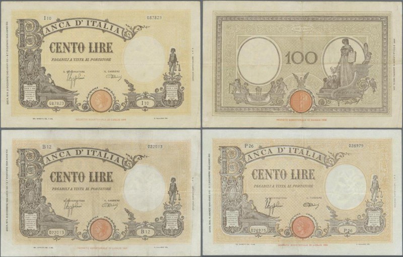 Italy: set of 5 notes 100 Lire 1942/43 P. 59, all notes in similar condition wit...