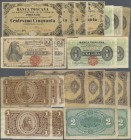 Italy: set of 11 small size notes ”Banca Toscana” from 1870 containing 5x 1 Lira 1870 (3x XF pressed, 1x VF, 1x F), 2x 2 Lire 1870 (XF+ and VF+) and 4...