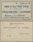Italy: P.O.W. money ”Comando del Corpo d'Armata Territoriale” 2 Lire 1917 P. NL, remainder with light handling in paper, condition: aUNC.
 [plus 19 %...
