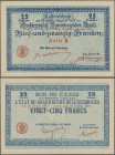 Luxembourg: État du Grand Duché de Luxembourg - Directeur Général des Finances, Großherzoglich Luxemburgischer Staat - General-Einnahme, 25 Francs L.1...